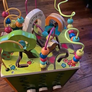 B toys wooden activity cube- Zany Zoo